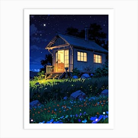 Night Sky Anime aesthetic 11 Art Print