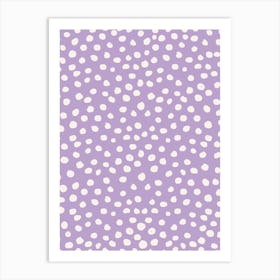 Purple Polka Dots, Animal Print Brushstroke Art Print