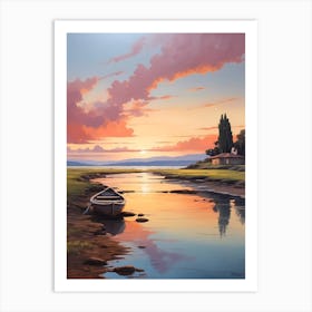 Sunset By The Lake 2 Art Print