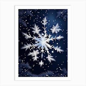 Stellar Dendrites, Snowflakes, Neutral Abstract 1 Art Print