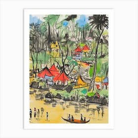 Dhaka, Dreamy Storybook Illustration 4 Art Print