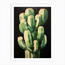 Modern Abstract Cactus Painting Cylindropuntia Kleiniae Cactus 3 Art Print