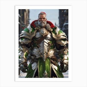 Santa in Armor Art Print