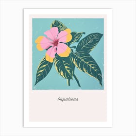 Impatiens 1 Square Flower Illustration Poster Art Print