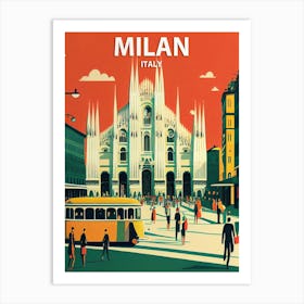 Milan Italy Retro Art Print