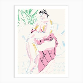 Portrait Of A Girl Seated Art Print