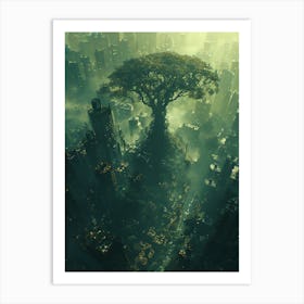 Whimsical Tree In The City 2 Art Print