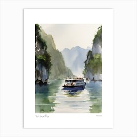 Ha Long Bay, Vietnam 4 Watercolour Travel Poster Art Print