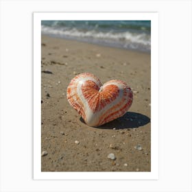 Heart Shell On The Beach 1 Art Print