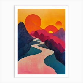 Sunset Road Art Print