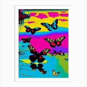 Butterflies On Lake Andy Warhol Inspired 1 Art Print