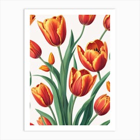 Tulips Seamless Pattern Art Print