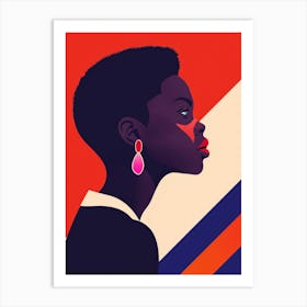 Black Woman With Earrings 10 Art Print