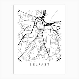 Belfast Map Art Print