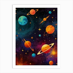 Planets In Space 13 Art Print