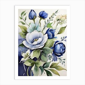 Blue Flowers 3 Art Print