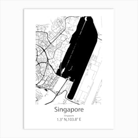 Singapore Minimalist Map Art Print