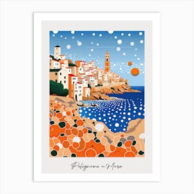 Poster Of Polignano A Mare, Italy, Illustration In The Style Of Pop Art 4 Art Print