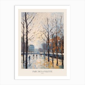 Winter City Park Poster Parc De La Vilette Paris 1 Art Print