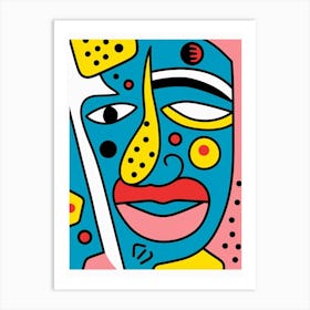 Geometric Pop Art Face 6 Art Print