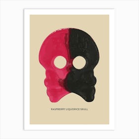 Raspberry Liquorice Skull Art Print