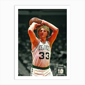 Larry Bird Of The Boston Celtics Shoots A Free Throw Against The Indiana Pacers Art Print