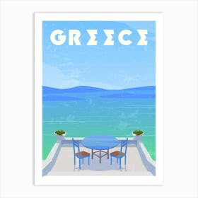 Greece — Retro travel minimalist poster Art Print