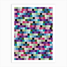 Retro Colorful Checkerboard | 01 Art Print