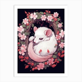 An Illustration Of A Sleeping Possum 1 Art Print