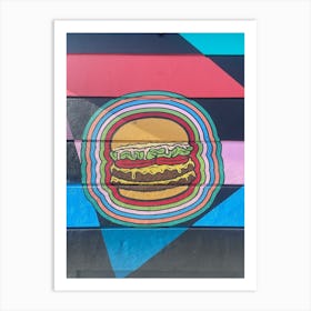 Burger street Art on Melrose Ave Art Print