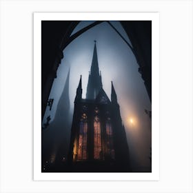 Church In The Fog Art Print