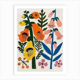 Painted Florals Foxglove 2 Art Print