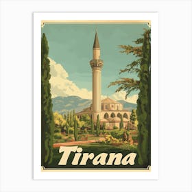 Aihrgdesign A Classic 1960s Travel Poster For Tirana 4 Art Print