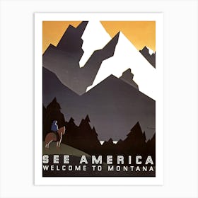 Welcome To Montana, See America Art Print