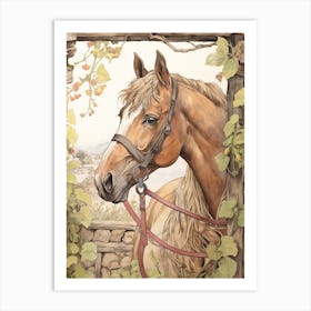 Storybook Animal Watercolour Horse 4 Art Print