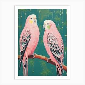 Vintage Japanese Inspired Bird Print Budgerigar 5 Art Print