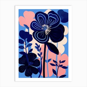 Blue Flower Illustration Amaryllis 2 Art Print