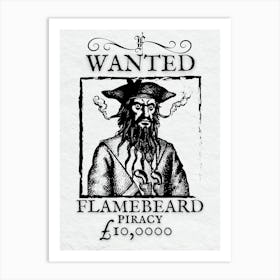 Wanted Flamebeard Pirate Art Print