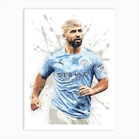 Sergio Aguero Manchester City Art Print