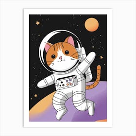 Astronaut Cat Art Print