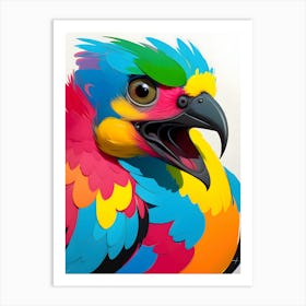 Colorful Parrot-Reimagined 2 Art Print