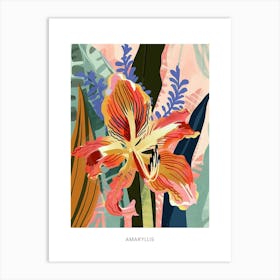 Colourful Flower Illustration Poster Amaryllis 7 Art Print