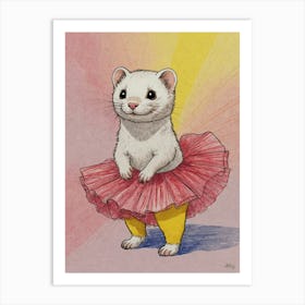 Ferret In Tutu 1 Art Print