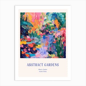 Colourful Gardens Monets Garden Usa 3 Blue Poster Art Print