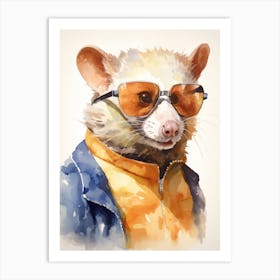 Adorable Chubby Possum Wearing Sunglasses 1 Art Print