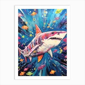  A Tiger Shark Vibrant Paint Splash 4 Art Print
