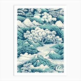Big Sur, California, Inspired Travel Pattern 1 Art Print