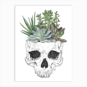 Skull Succulent Art Print