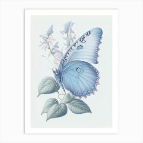 Holly Blue Butterfly Vintage Pastel 1 Art Print