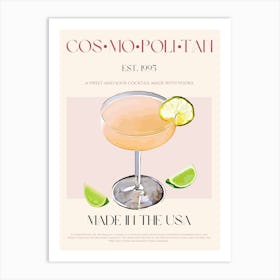 Cosmopolitan Cocktail Mid Century Art Print